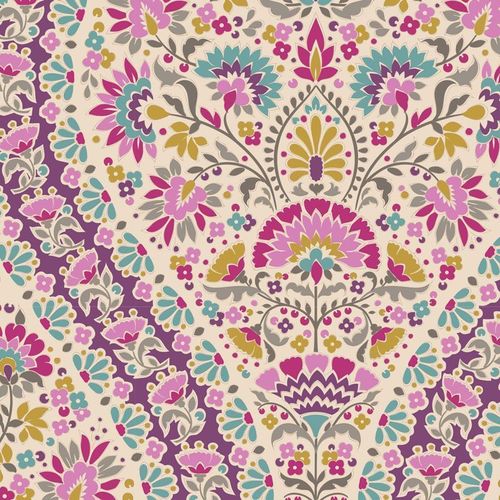 WHIMSYBIRD FLORAL - Floral Plum Mustard Cerise