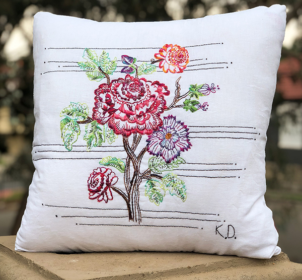 Vintage Rose Embroidery Cushion kit