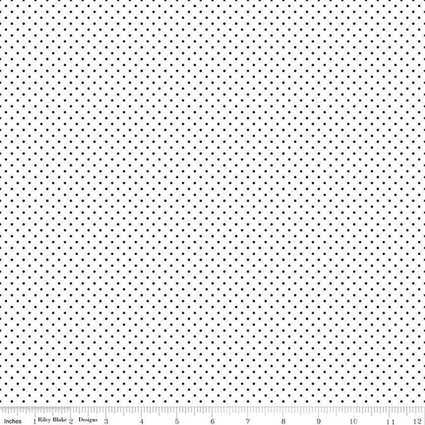 Black Swiss Dot on White