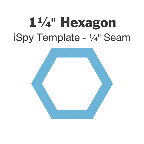 1¼" Hexagon iSpy Template - ¼" Seam