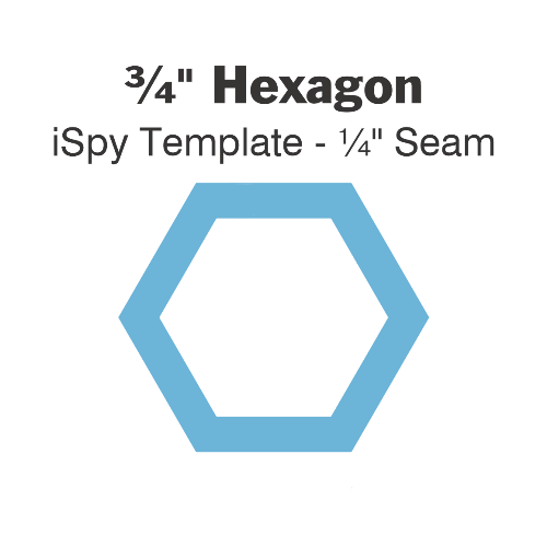 ¾" Hexagon iSpy Template - ¼" Seam
