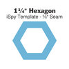 1¼" Hexagon iSpy Template - ⅜" Seam