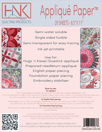 Applique paper 8 ½" x 11" - 20 sheets