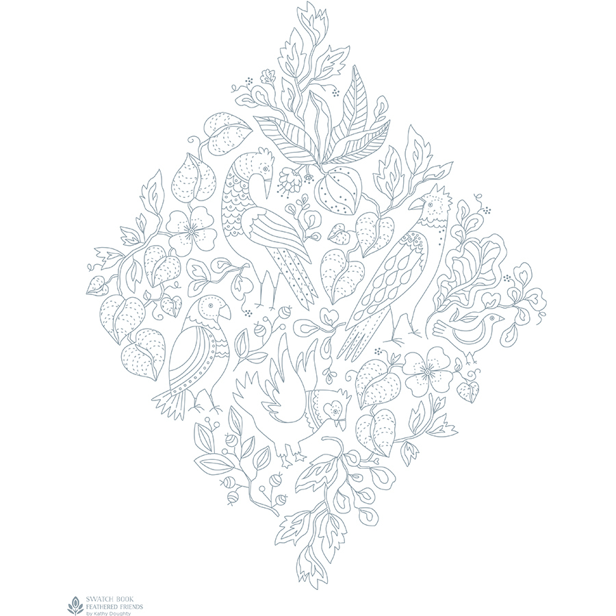 Swatch Book Embroidery Panel