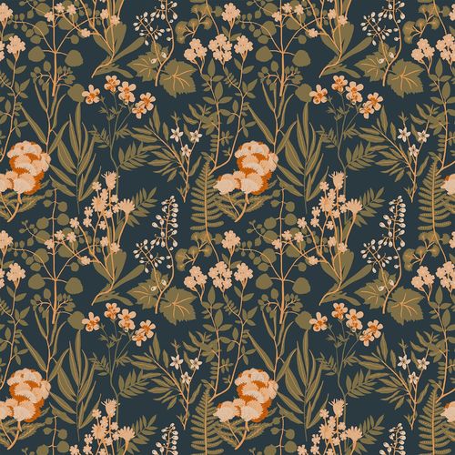 Wild Flowers - Navy