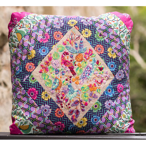 Swatch Book Embroidered Cushion - pattern