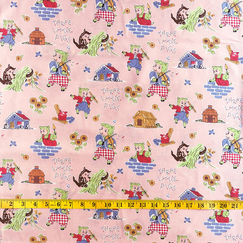 Three Little Pigs - pink background