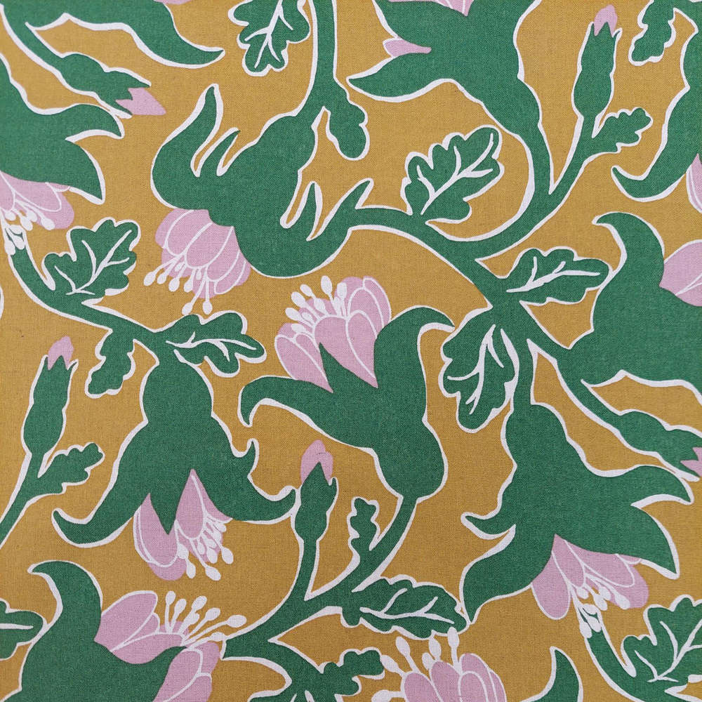 Tropical Flower - Green/ pink