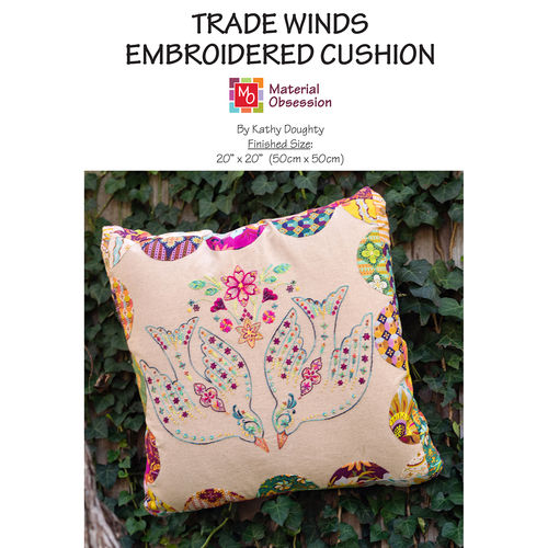Trade Winds Embroidered Cushion - pattern