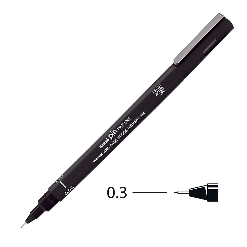 Uni Pin Fineliner Black 0.3mm