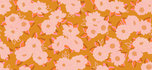 Favorite Flowers - Turmeric - Quilt Back