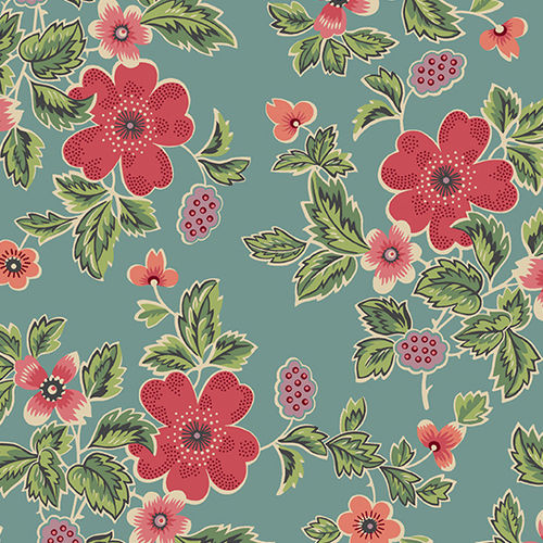 Rambling Rose - Teal