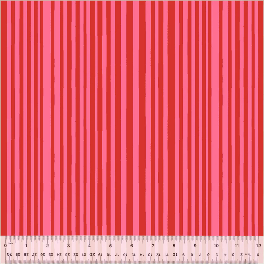 Mini Stripe - Capsicum Perfect Pink