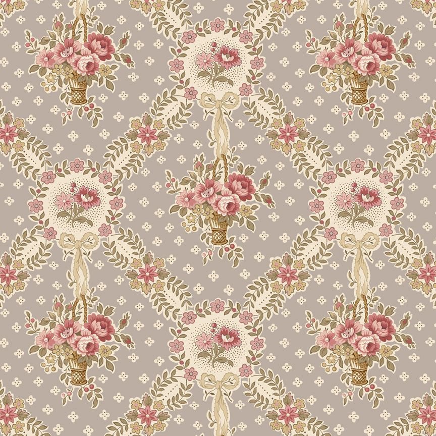 Floral Basket - Grey
